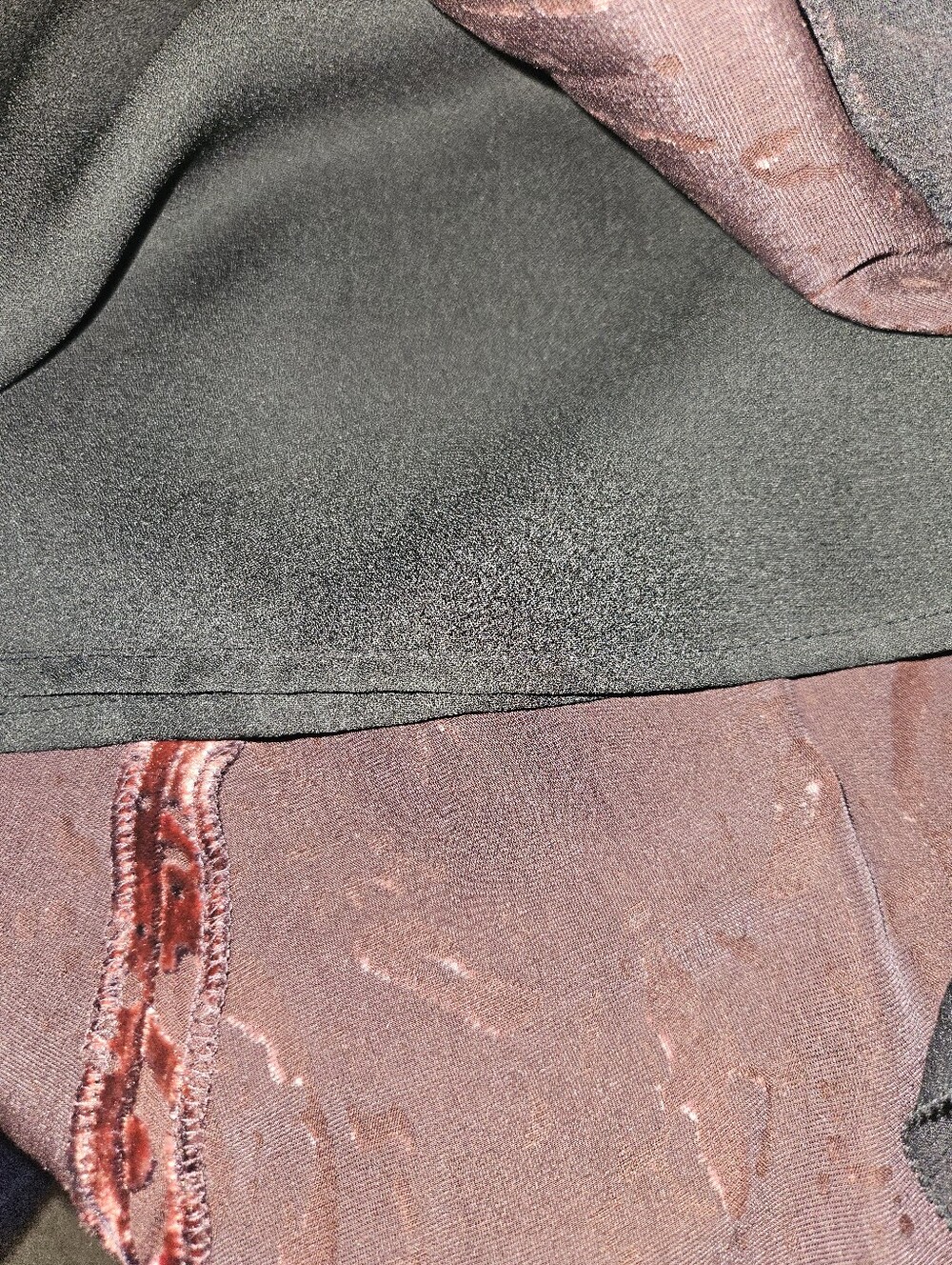 Vintage Y2K Burgundy Velvet Burnout Whimsigoth Dark Romantic A-Line Skirt Sz L - Picture 6 of 6